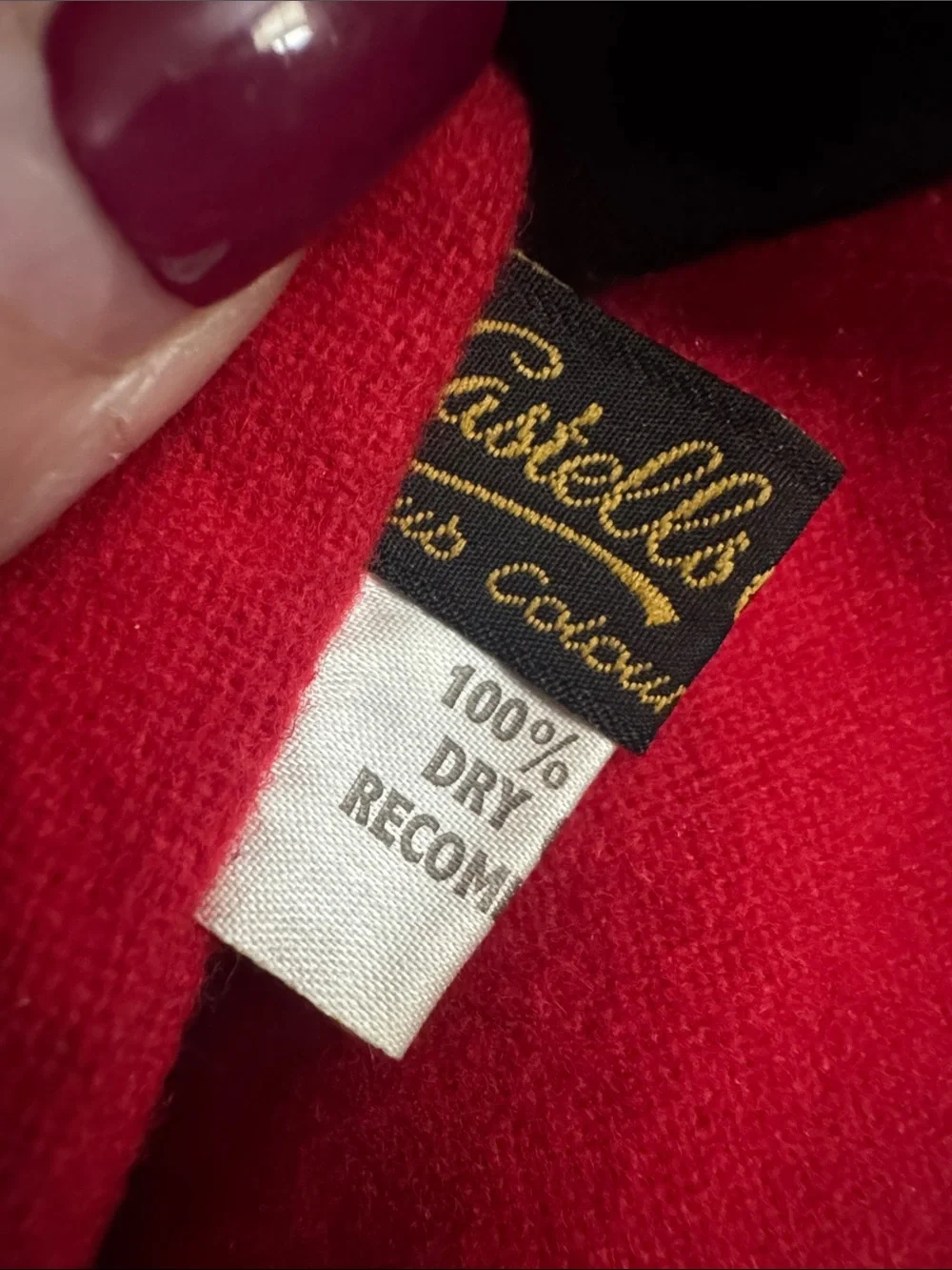 Men's Red Scarf with Black Stripe Detail